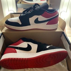 Black/White/Red Air Jordan 1 low (GS)